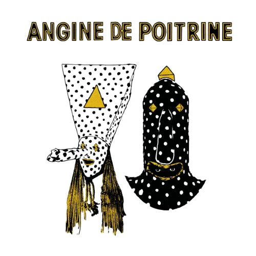 Illustration of a polka dot garment with 'Angine de Poitrine' text above.