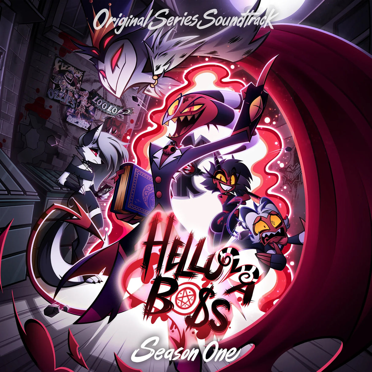 Album cover for 'Hell Boss' Season One with animated characters and red and black design.