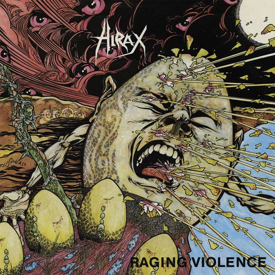 Album cover with a stylized illustration of a face and text 'Airax Raging Violence'.