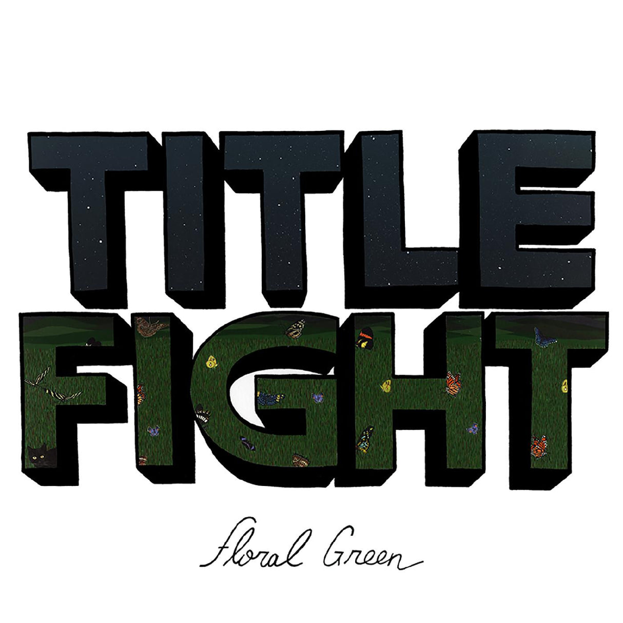 Album cover for 'Title Fight' with 'Floral Green' text on a white background