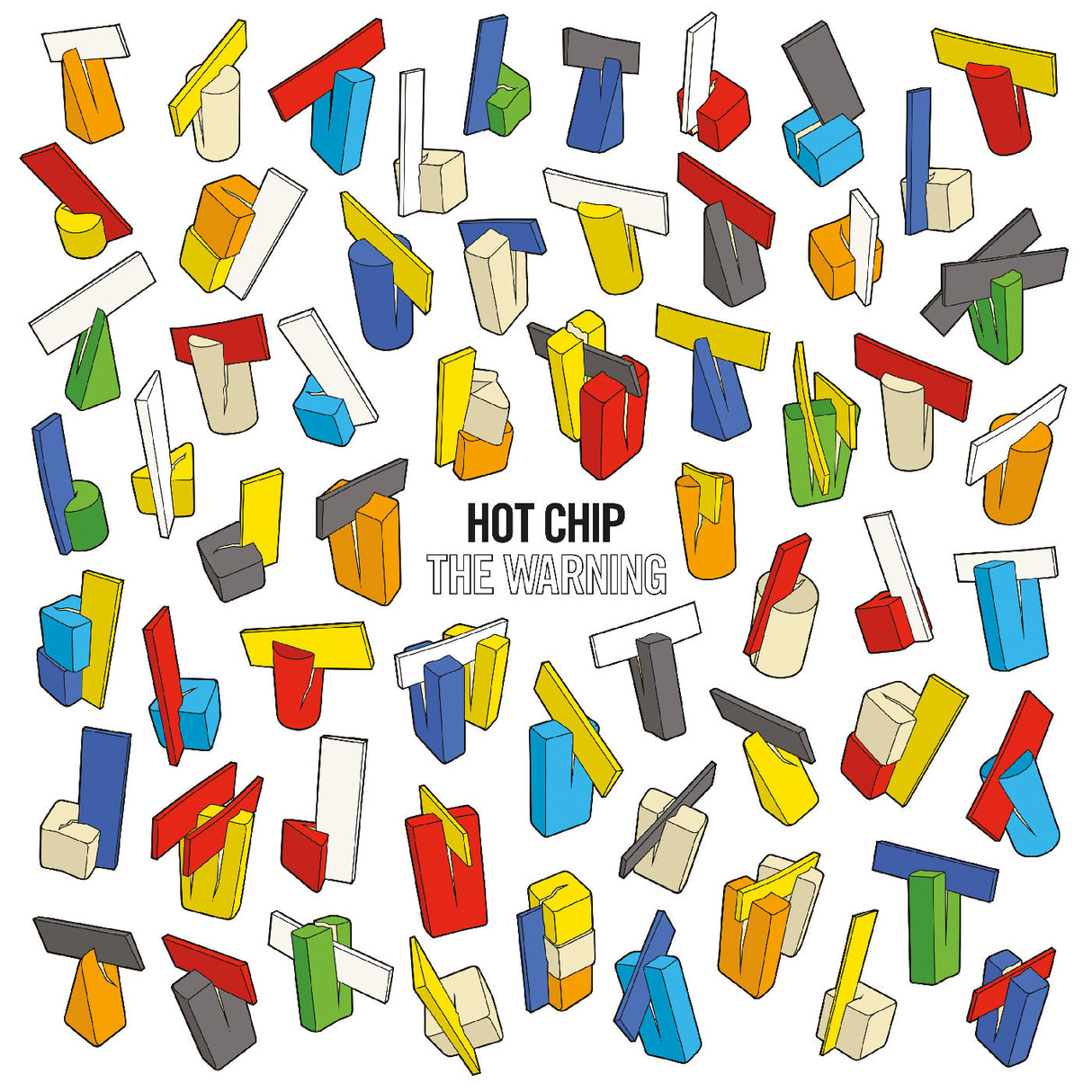 Colorful geometric pattern with 'Hot Chip' album cover text in the center