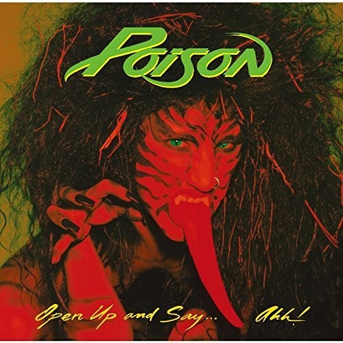 Album cover for 'Poison' with a stylized face and green text on a dark background