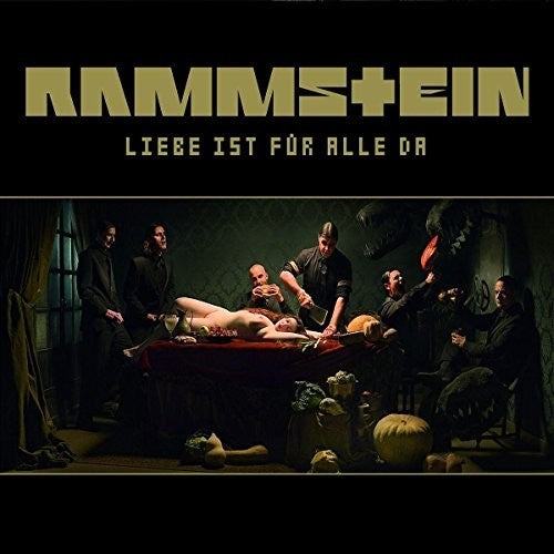 Album cover for Rammstein's 'Lieber Ist Fur Alle Da' with a dark scene and text.