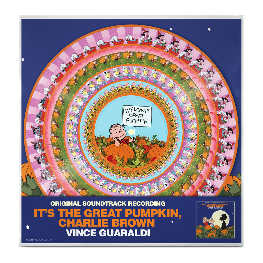 Album cover for 'It's the Great Pumpkin, Charlie Brown' with colorful design and text.