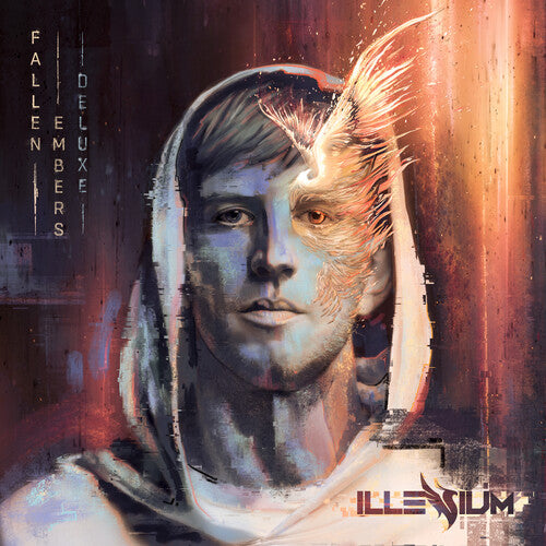 Album cover art featuring a stylized, abstract portrait of a person with blue and orange colors, and the text 'Illenium - Fallen Embers (Deluxe Edition)'.
