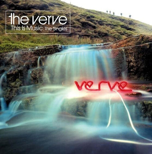 Album cover with waterfall and 'the verve' branding