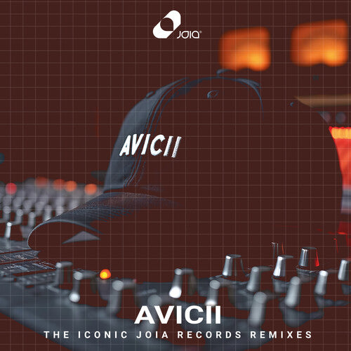 Album cover for Avicii's remixes featuring a DJ mixer and grid pattern.