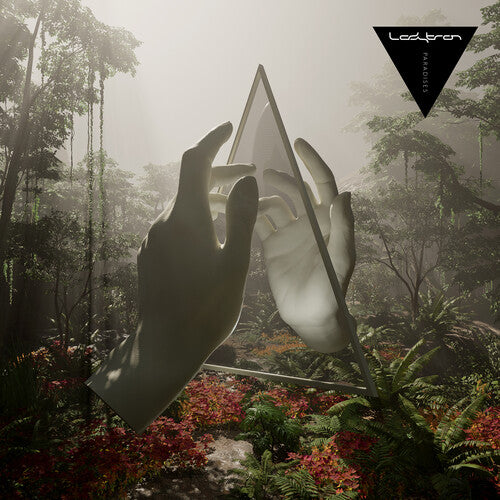 Album cover with hands holding a mirror in a forest setting, featuring the band 'Ladypren' at the top.