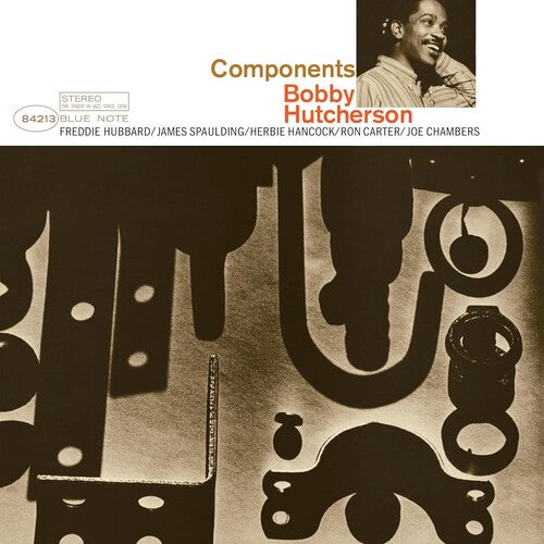 Album cover with abstract design and text about Bobby Hutcherson and his band.