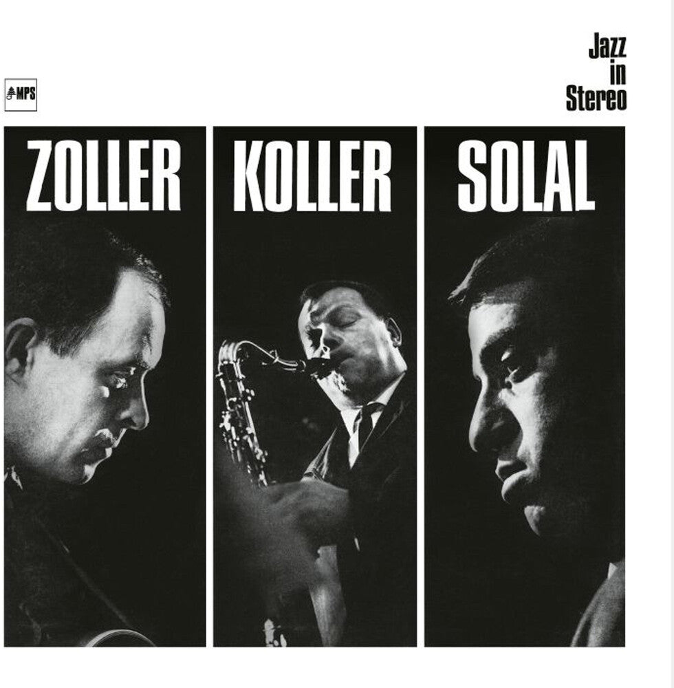 Album cover with three jazz musicians and text 'Zoller', 'Koller', 'Solal' on a white background.