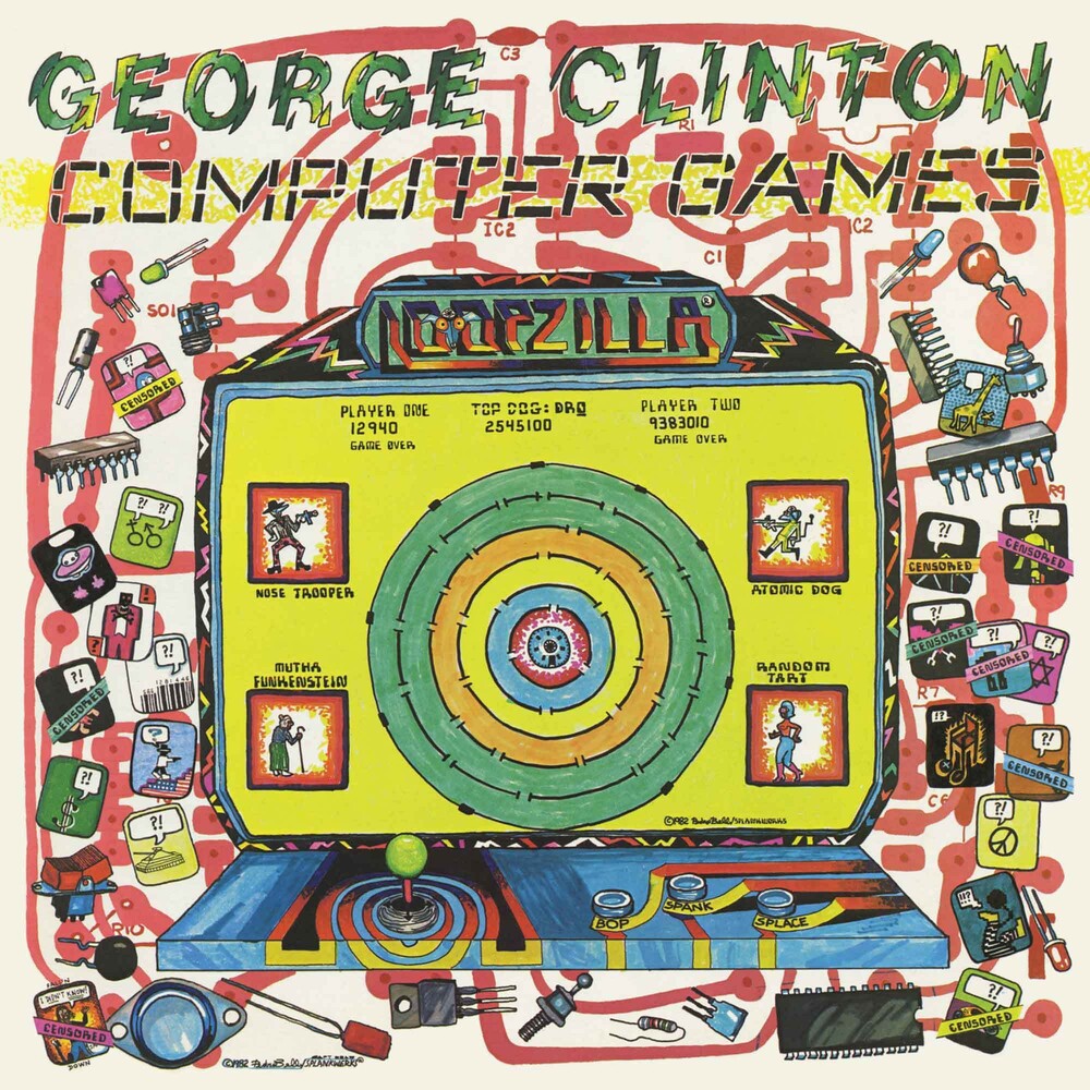 Album cover for 'George Clinton Computer Games' with a colorful computer design and text.