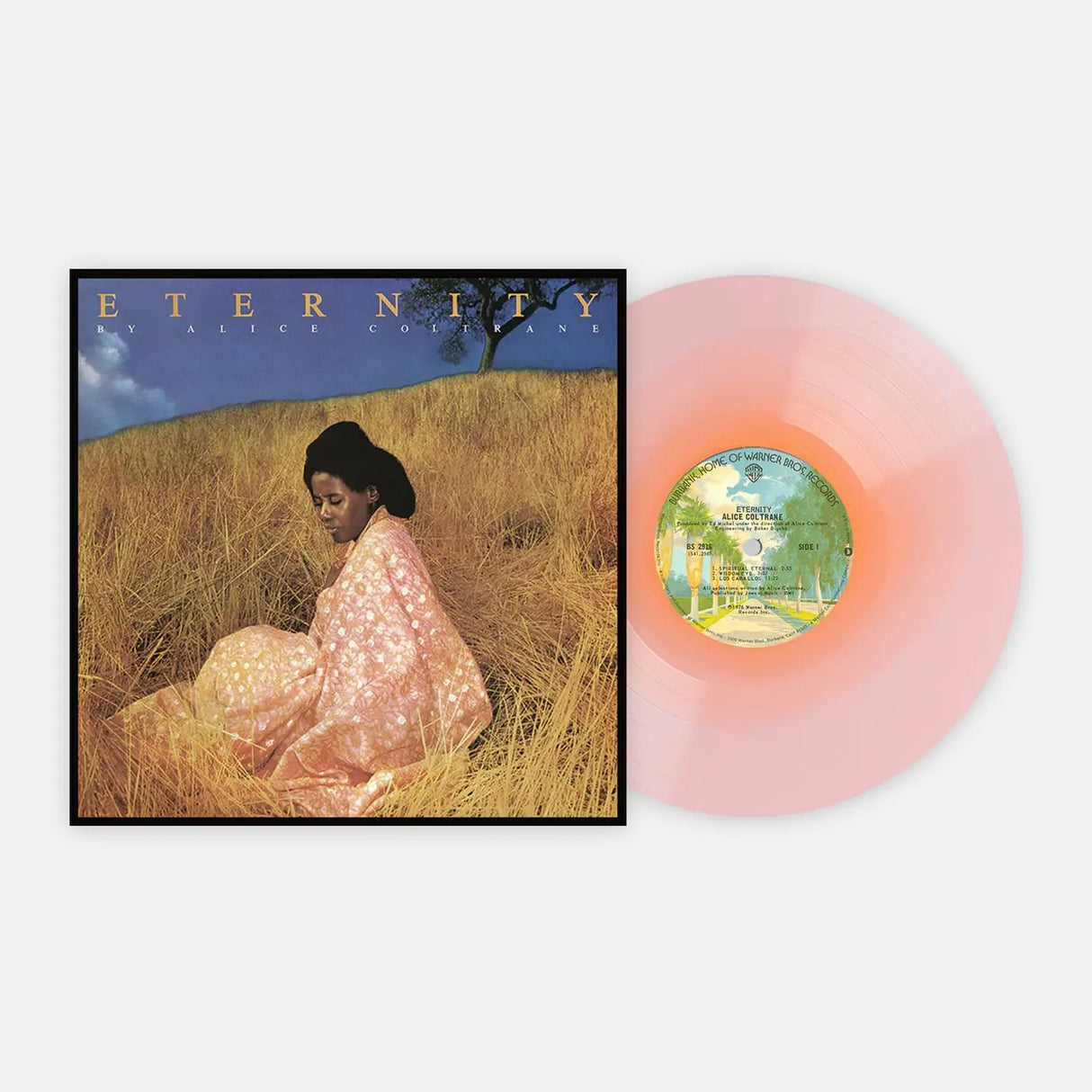 Vinyl record with cover featuring a woman in a field and 'Eternity' album text.