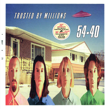 Album cover with four people in front of a house and text 'Trusted by Millions' and '54-40'.