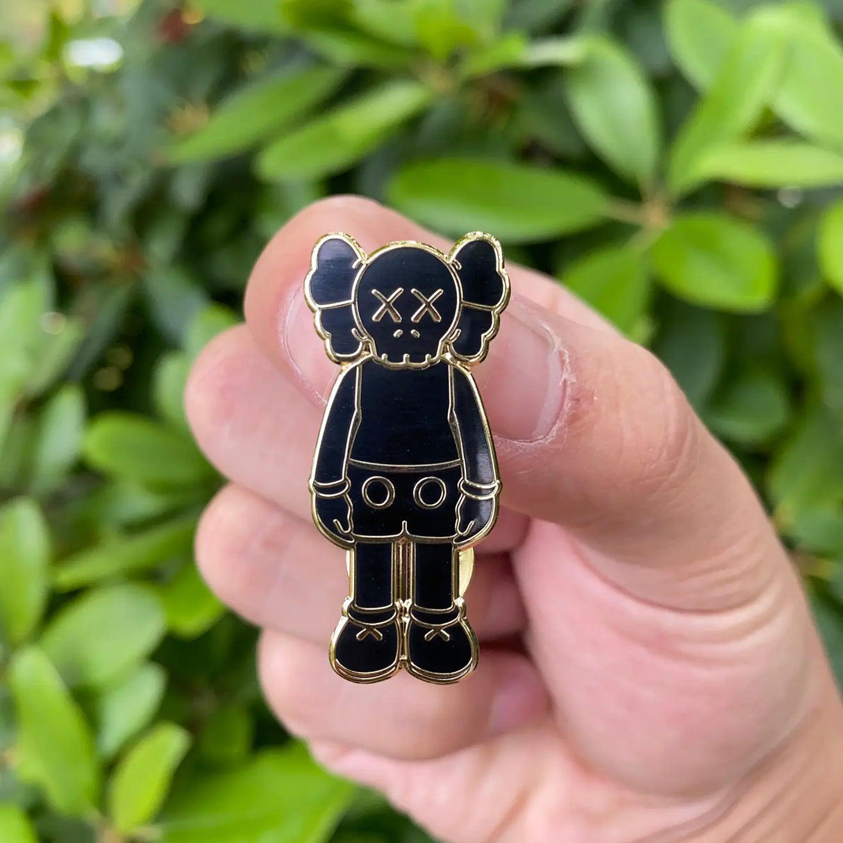 Hypebeast Kaws Pin Black X Gold Hard Enamel Pin