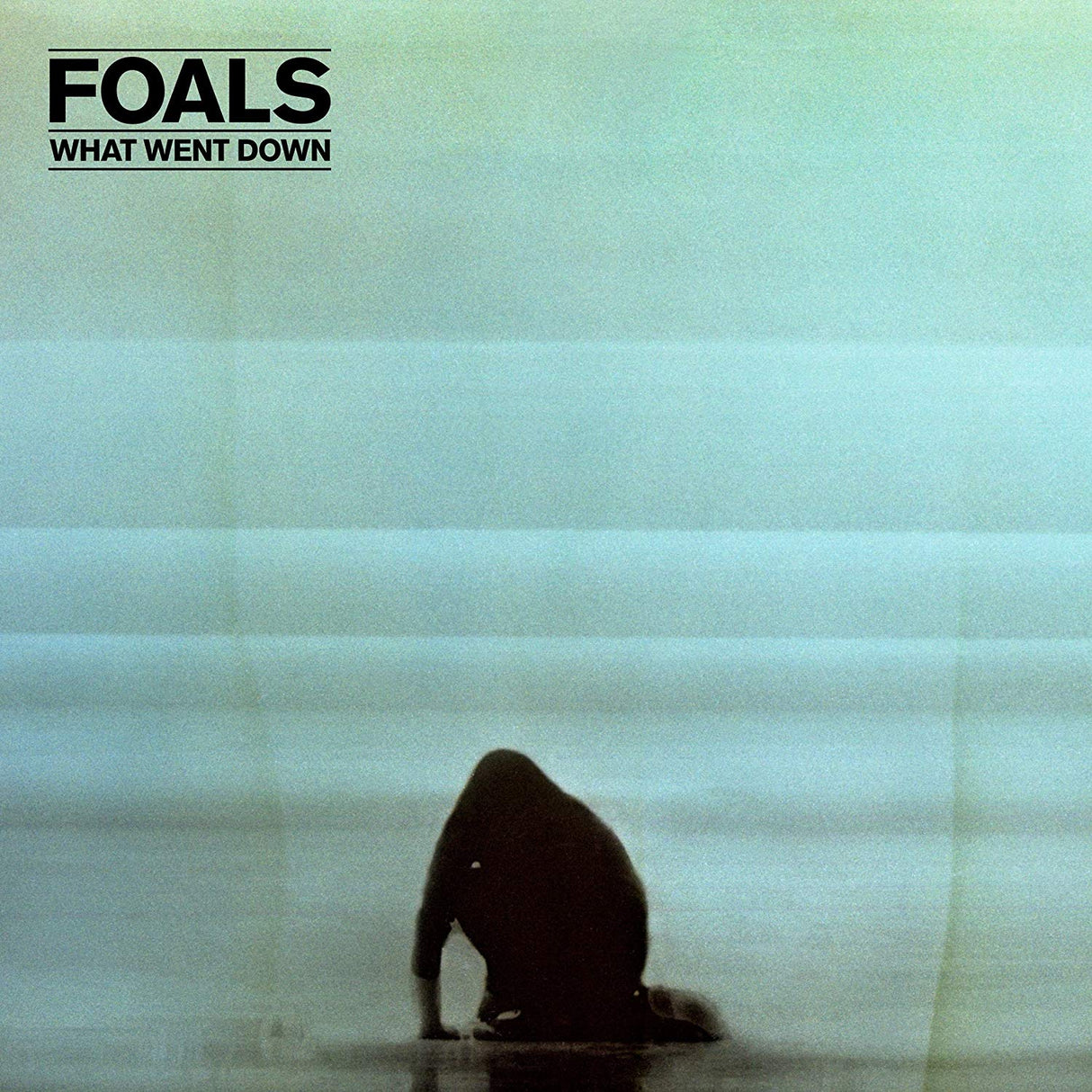 Album cover for 'What Went Down' by Foals with a silhouette of a person sitting on a floor.