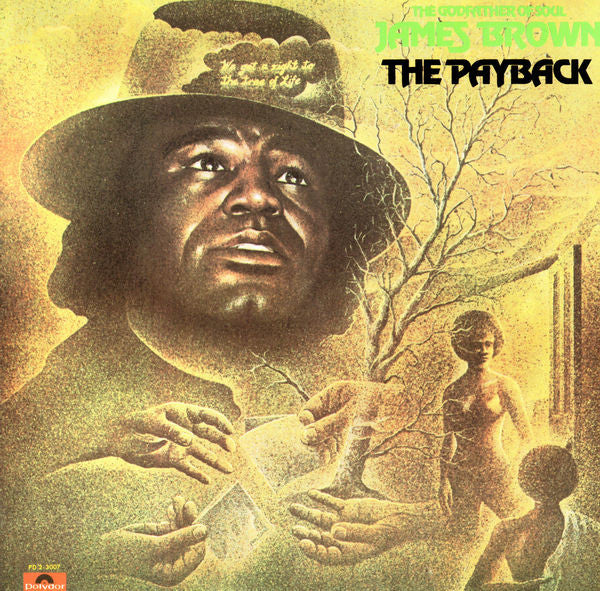 Album cover featuring a man in a hat with text 'The Payback' by James Brown