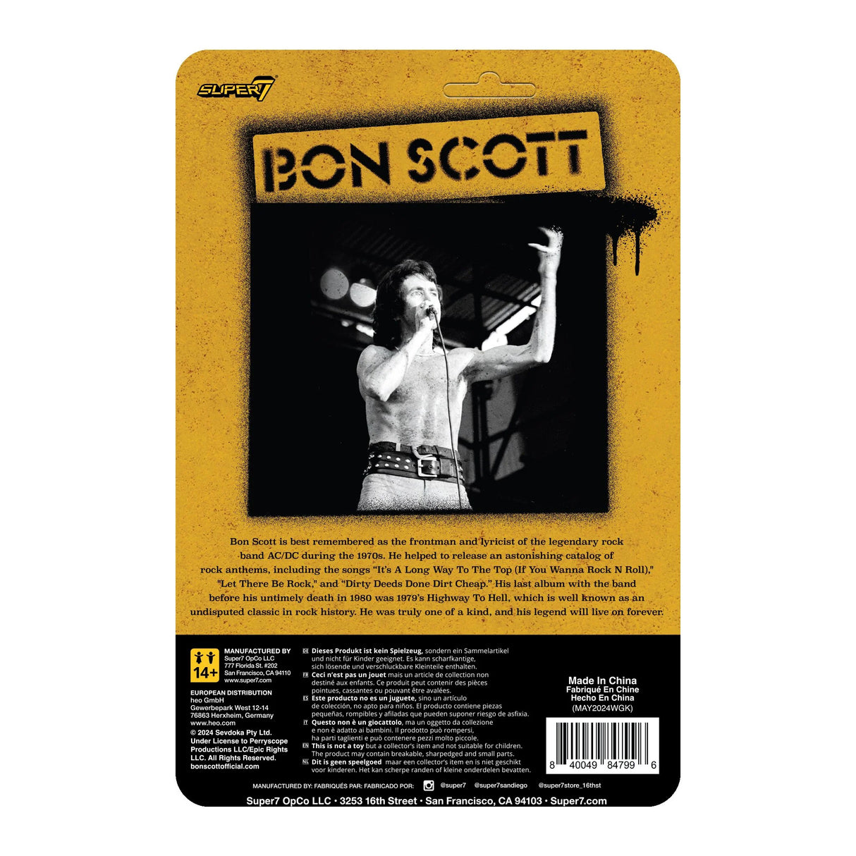 Bon Scott ReAction Figures Wave 2 Bon Scott (Leopard Print)