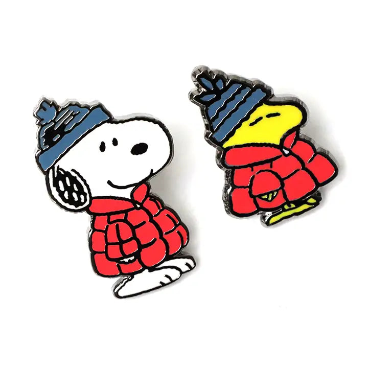 Snoopy & Woodstock Red Puffer Pin Set