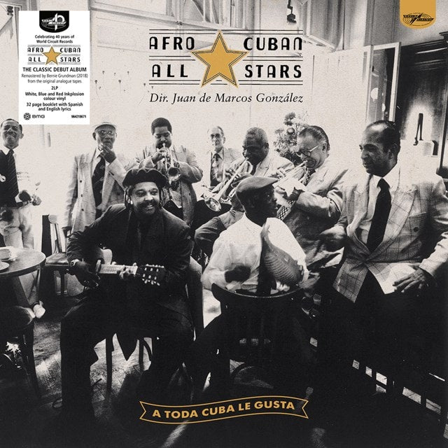 Album cover for 'A Fuego Cubano Le Gusta' by Afro Cuban All Stars featuring a group of musicians.