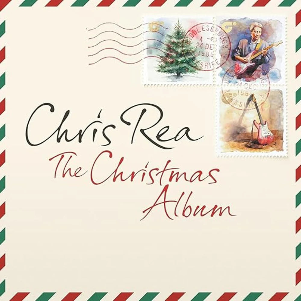 Album cover for 'The Christmas Album' by Chris Rea with festive design elements.