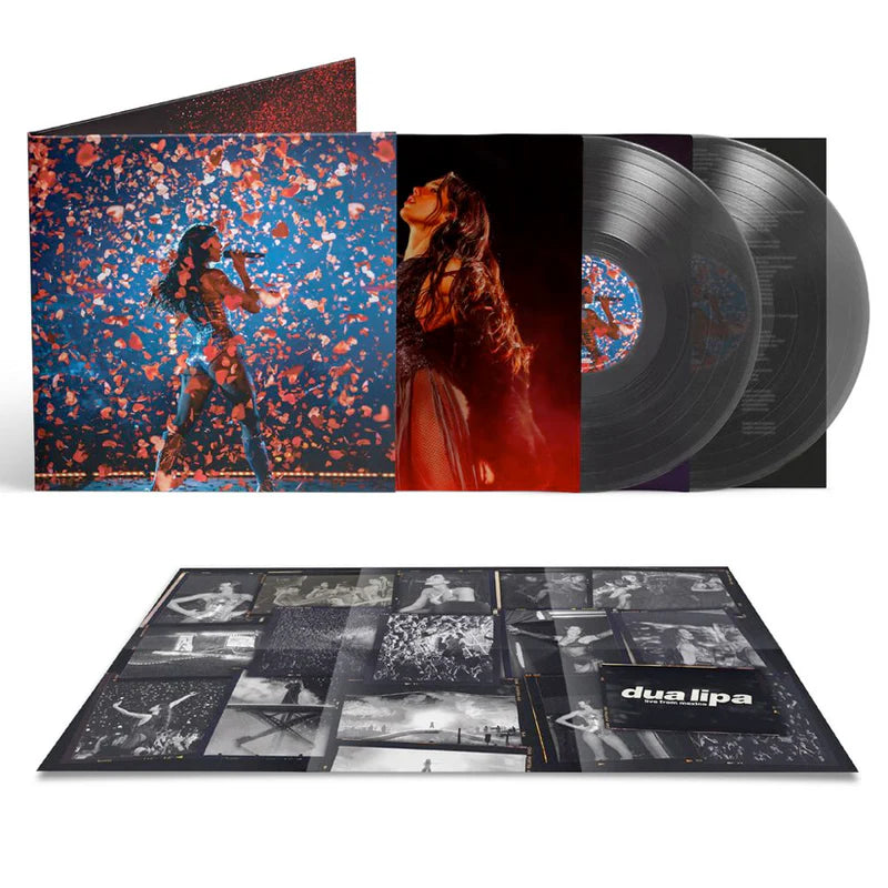 Vinyl record set with cover featuring a woman and colorful design, and additional photo album below.