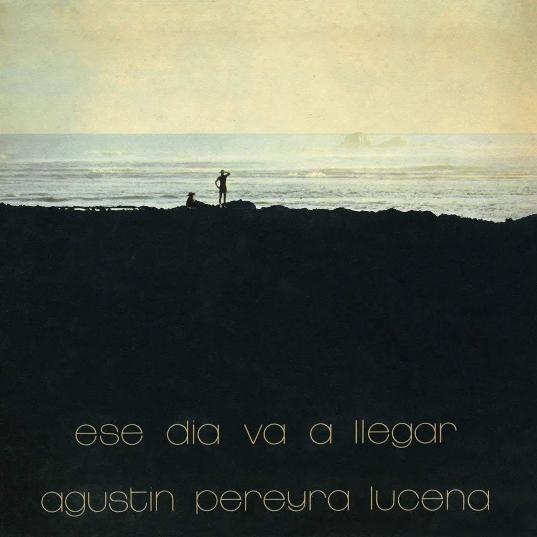 Silhouette of two people on a rocky shore with a sunset or sunrise, and text at the bottom.