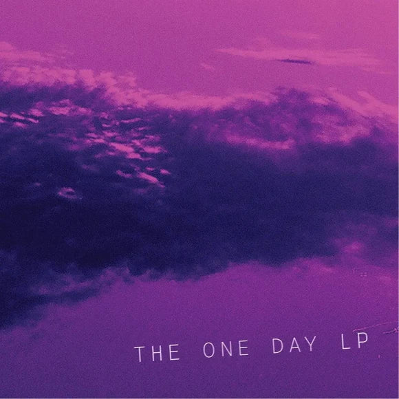 Album cover art for 'THE ONE DAY LP' featuring a purple and magenta sky with dark clouds and white text at the bottom.