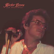 Album cover for Hector Lavoe's 'Guitar Man' featuring a close-up photo of the artist holding a guitar, with his name and album title in stylized red text at the top.
