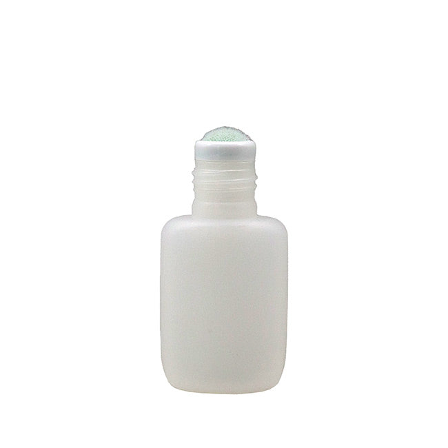 White plastic bottle with a cap on a white background