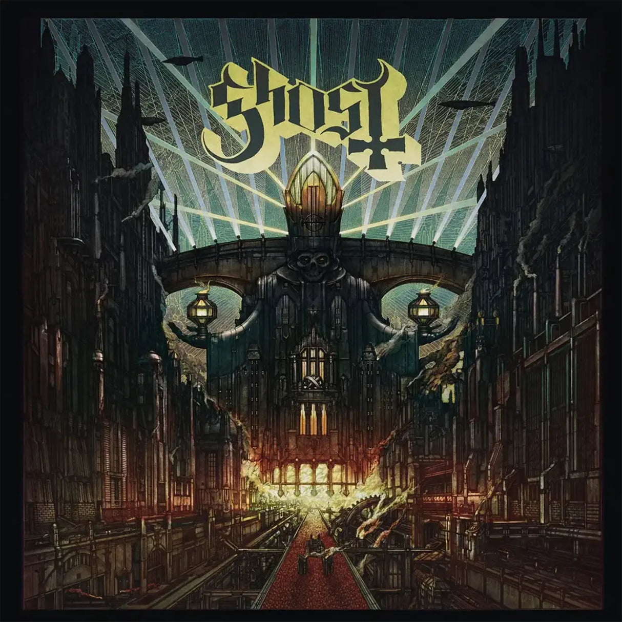 Album cover with a dark, gothic cityscape and the band name 'Ghost' at the top.