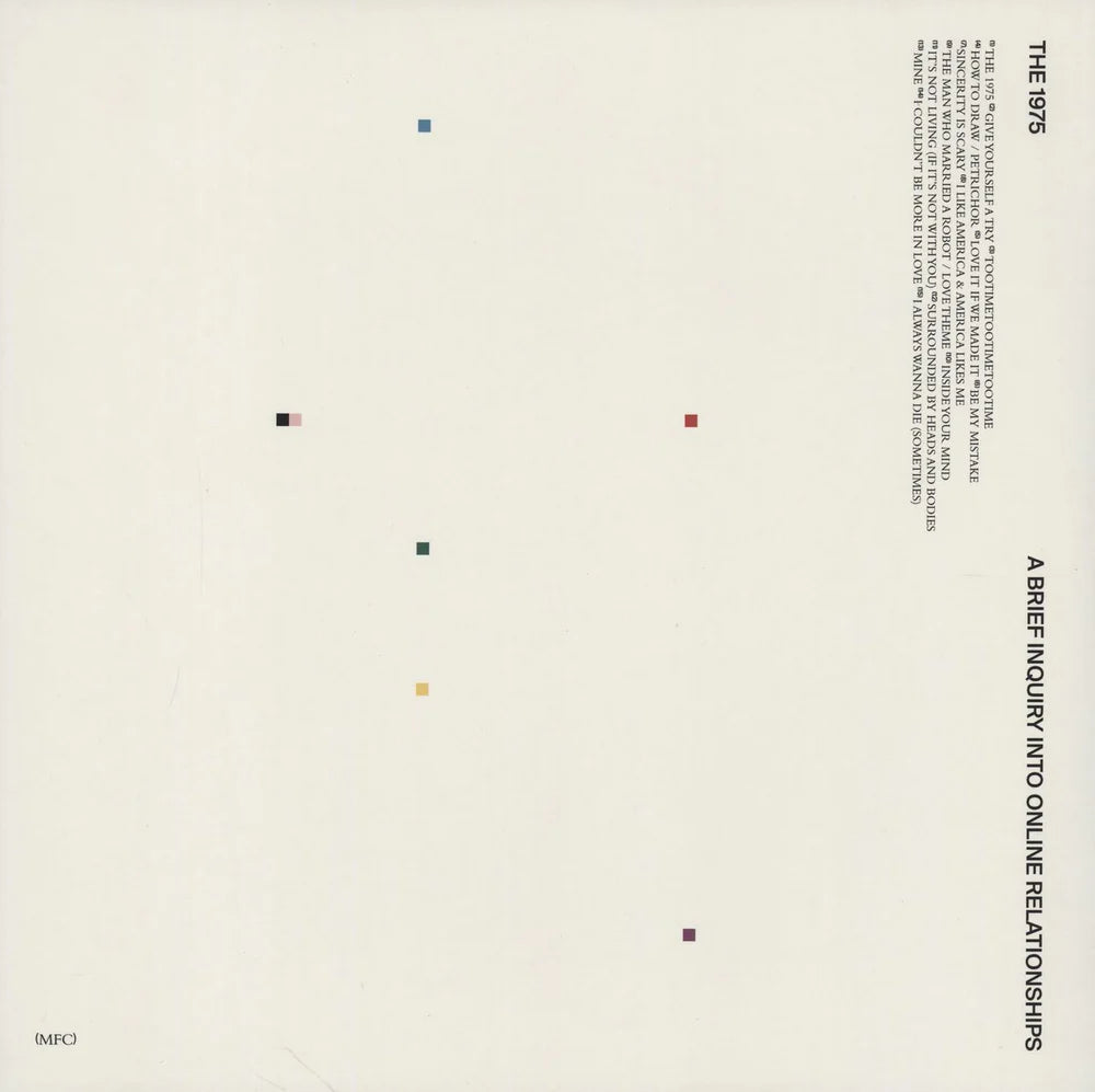 Album cover with minimal design and text on a beige background