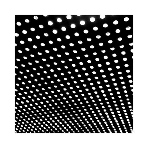 This image features the album cover of "Beach House - Bloom LP," the fourth full-length album by the indie rock band Beach House. The cover art is strikingly designed with a black background and a dense pattern of white dots that create a visually appealing texture.