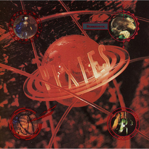 Album cover for Pixies - Bossanova LP featuring a red planet with the band's name and members' faces on it.