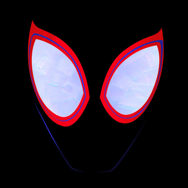 An album cover featuring stylized ear-like elements in red and blue against a black background, resembling a spider's mask.