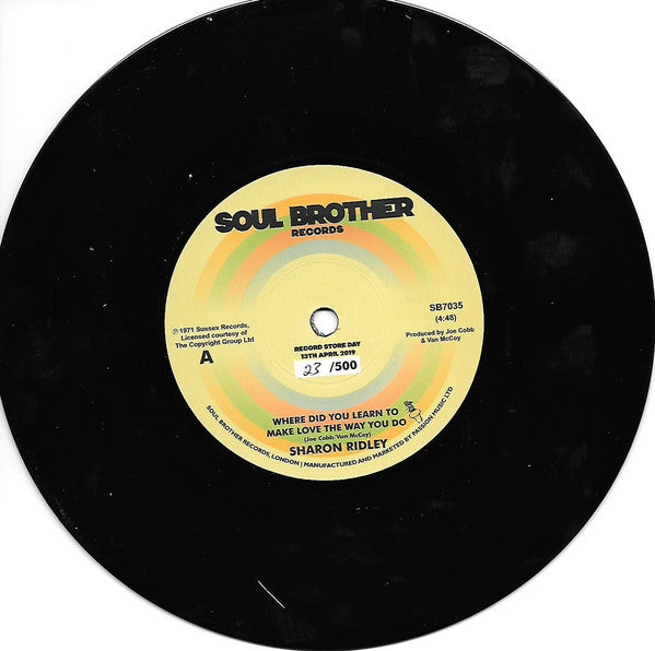 Sharon Ridley - Where Did You 7-Inch