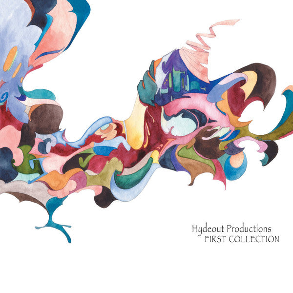 Album cover art for Hydeout Productions First Collection featuring a colorful, abstract, and fluid-like design.