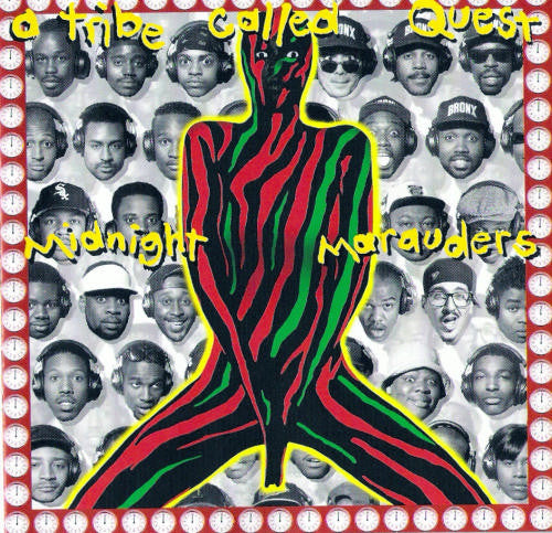 CD cover art featuring a collage of photographs with a prominent figure in red and green in the center