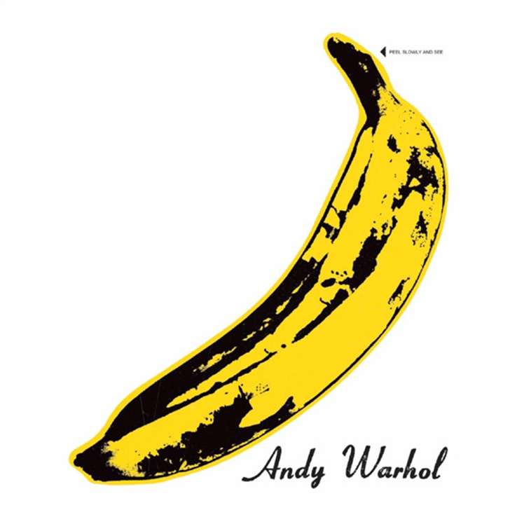 Album cover of 'The Velvet Underground & Nico' featuring a banana graphic designed by Andy Warhol.