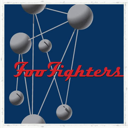 Album cover art for Foo Fighters - The Colour And The Shape featuring a geometric design with connected circles and the band's name in red text.