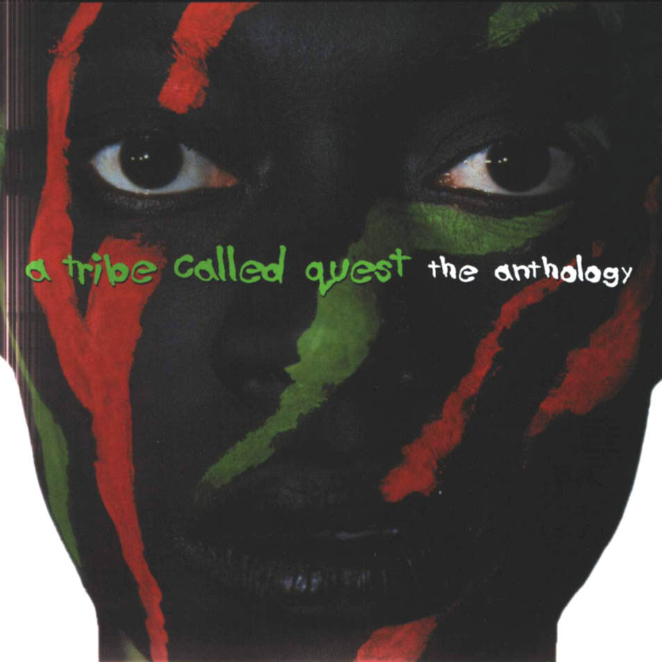 Album cover of 'A Tribe Called Quest - The Anthology' featuring a person with red and green paint on their face.