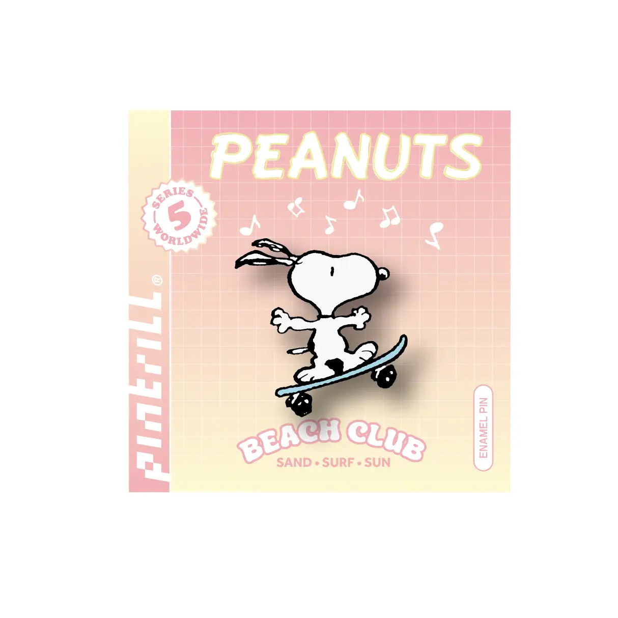 Snoopy Skateboard Beach Pin
