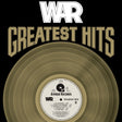 Vinyl record with 'WAR Greatest Hits' text on a black background