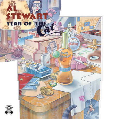 Album cover for 'Year of the Cat' by Al Stewart with a detailed illustration of a vanity table.