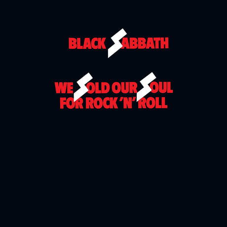 Black Sabbath logo with red and white text on a black background