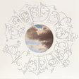 An art print or poster featuring a circular photograph of a cloudy sky surrounded by an ornate circular border of black line art on a warm off-white background.