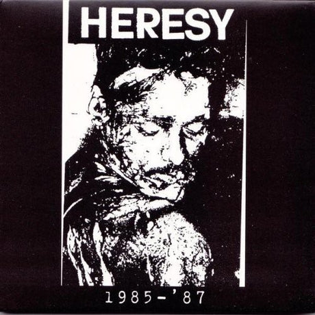 Album cover with 'HERESY' and '1985-'87' text on a black background