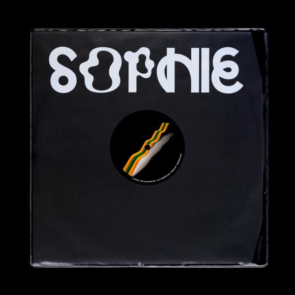 Black vinyl record sleeve with 'SOPHIE' branding and a circular label featuring wavy lines.