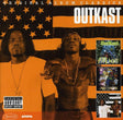 The image shows the cover art for Outkast's Original Album Classics 3xCD. It features two men, presumably members of the Outkast group, against a background with orange and black colors and stars.
