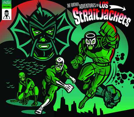 Comic book cover featuring green superhero-like characters with a cityscape background.