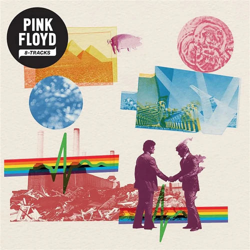 Collage-style album cover with abstract elements and 'Pink Floyd' branding.